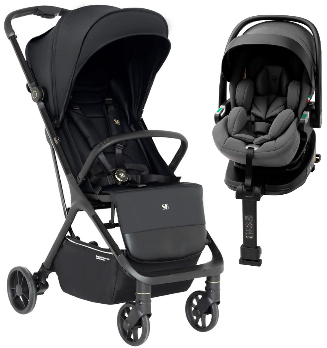 Прогулочная коляска Sweet Baby Aura + автокресло Premier Plus Grey Grey