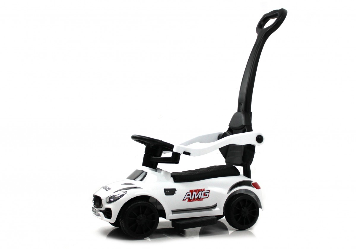 Детский толокар RiverToys F001FF-P с родительской ручкой белый