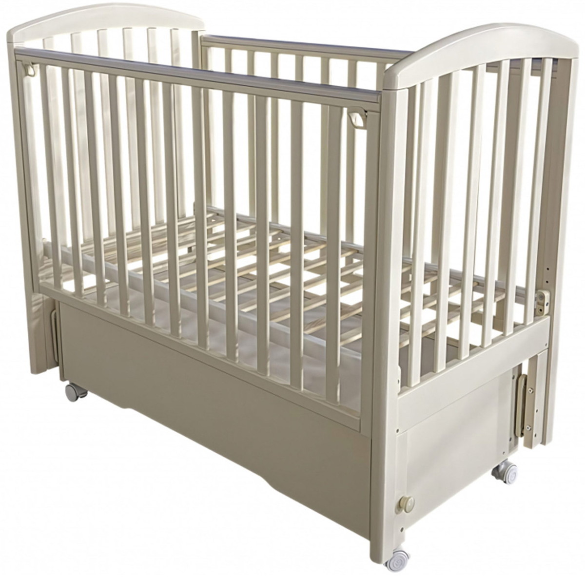 Детская кроватка Антел Люси 2 (маятник универсальный, колесо) слоновая кость