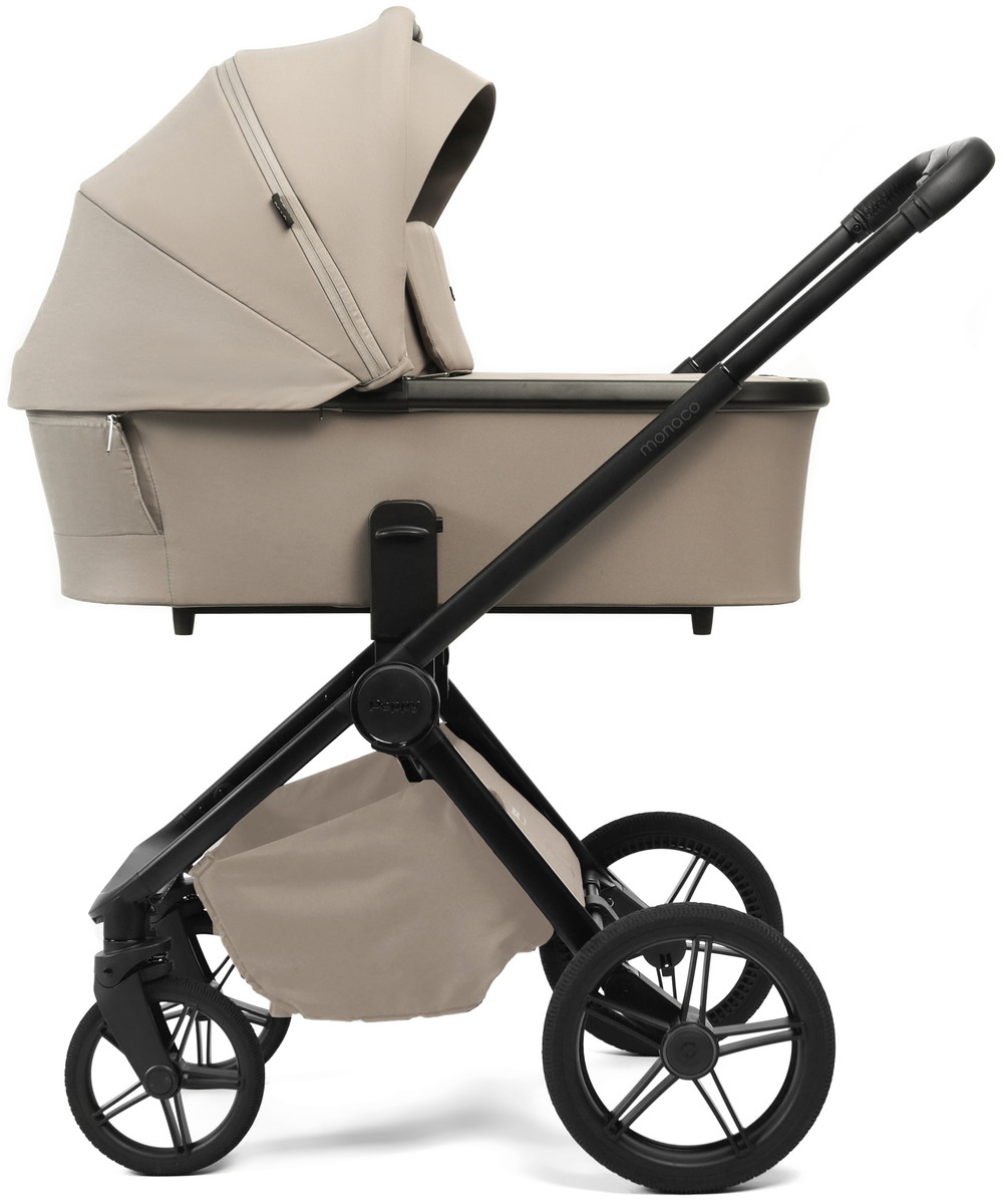 Детская коляска Peppy Monaco Plus 2 в 1 Sandstone (песочный), рама черная