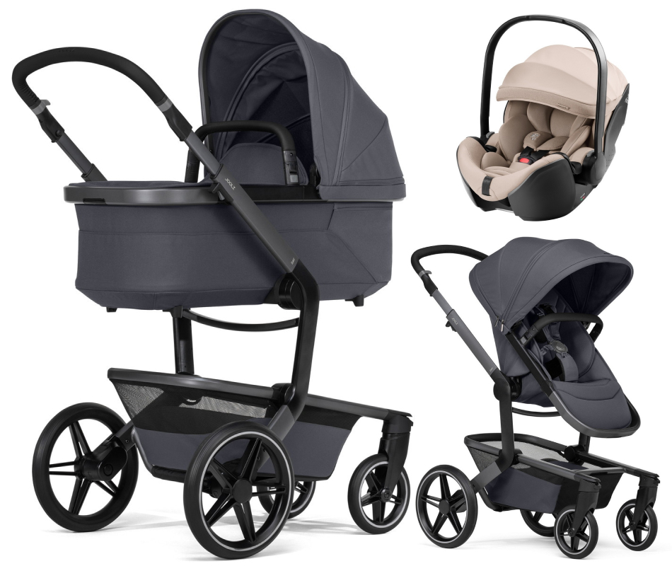 Детская коляска 3 в 1 Joolz Day 5 и автокресло Britax Roemer Baby-Safe Pro Style Teak без адаптеров Stone Grey