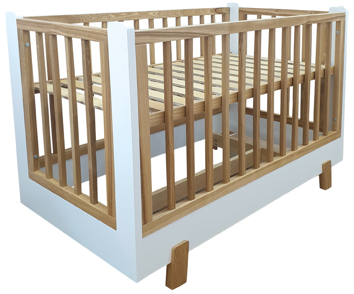 Детская кроватка Фабрика Облаков Onlybaby Scandi маятник продольный молочный, дерево