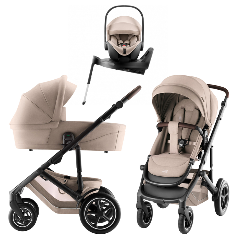 Коляска 4 в 1 Britax Roemer Smile 5Z Style и автокресло Baby-Safe PRO Style Teak + Vario Base 5Z Teak