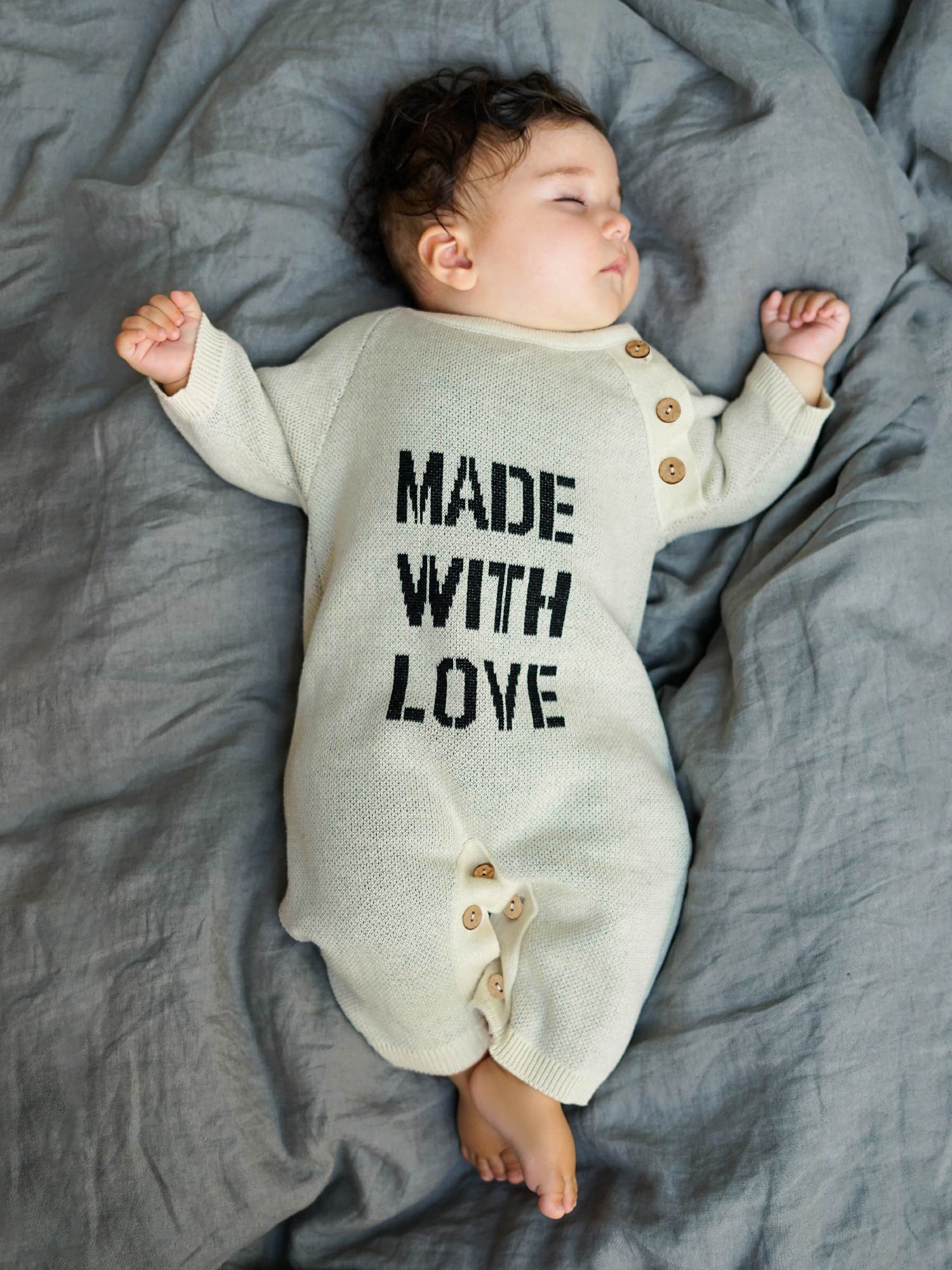 Комбинезон вязаный AmaroBaby Pure Love Made демисезонный молочный 62
