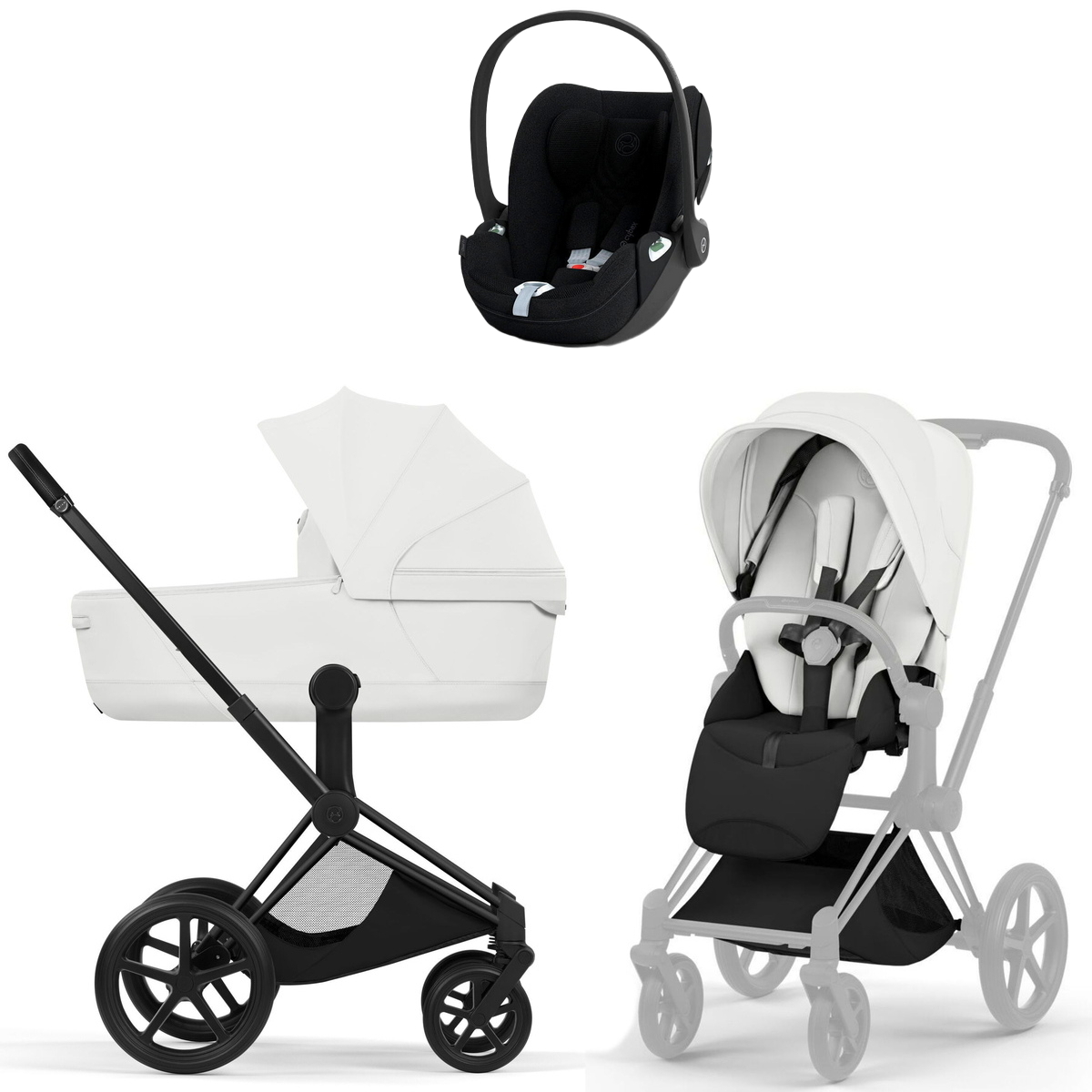 Коляска Cybex Priam V Matt Black Style Cloud T Sepia Black Plus 3 в 1 Off White
