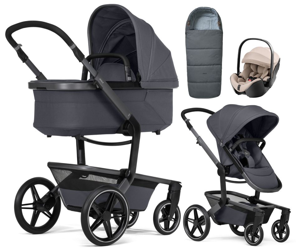 Детская коляска 3 в 1 Joolz Day 5 и автокресло Britax Roemer Baby-Safe Pro Style Teak + конверт в подарок Stone grey