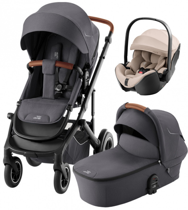 Коляска 3 в 1 Britax Roemer Smile 5Z и автокресло Baby-Safe PRO Style Teak Midnight Grey