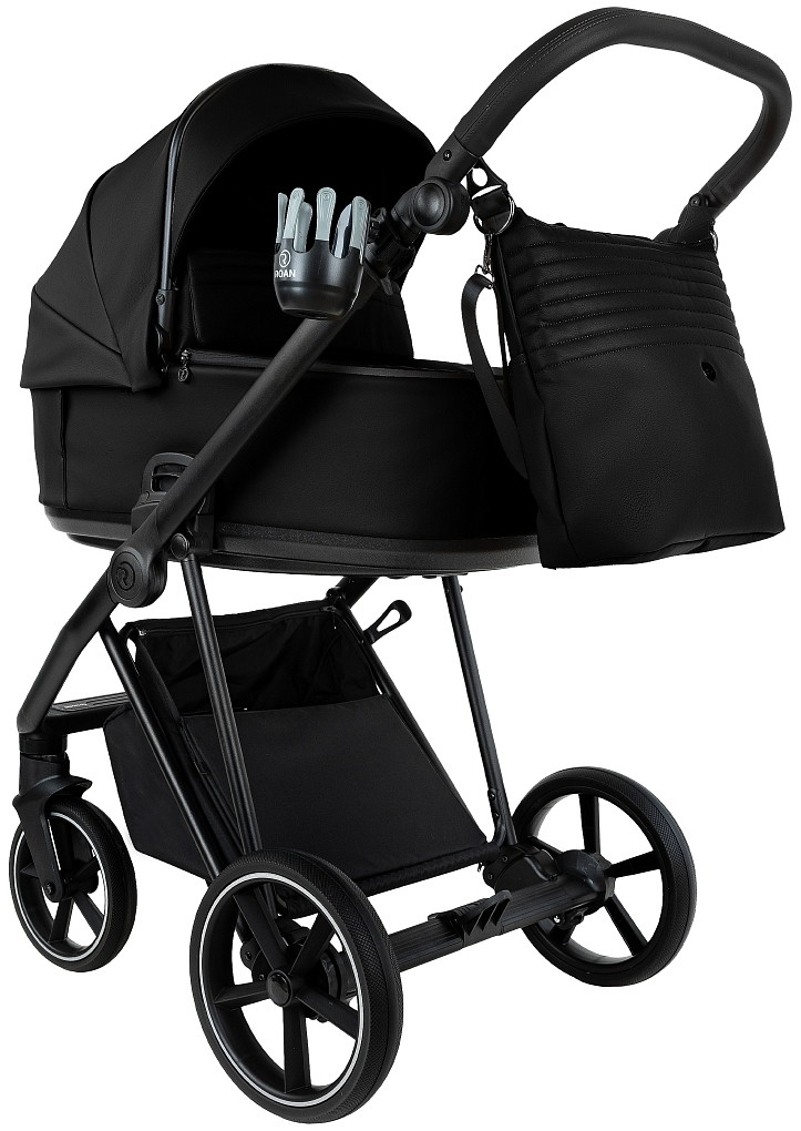 Детская коляска Roan Sol Vintage Leather 2.0 2 в 1 SL/10/L Black/Black/руч.Черный
