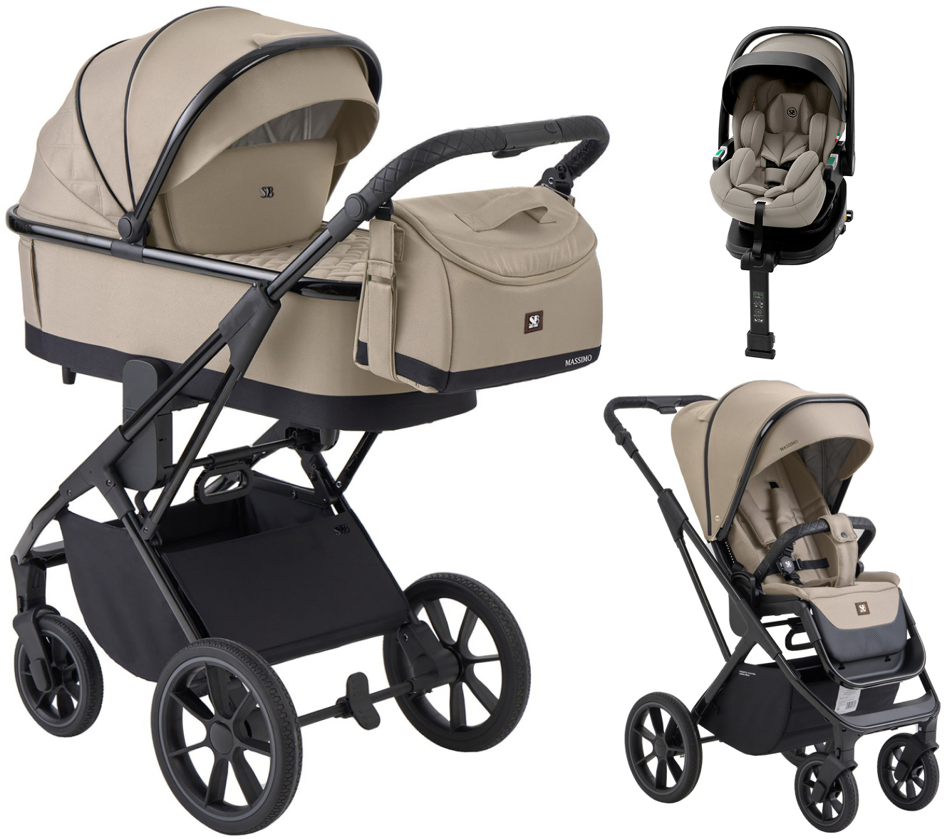 Коляска 3 в 1 Sweet Baby SBL Massimo + автокресло Premier Plus Begie Beige