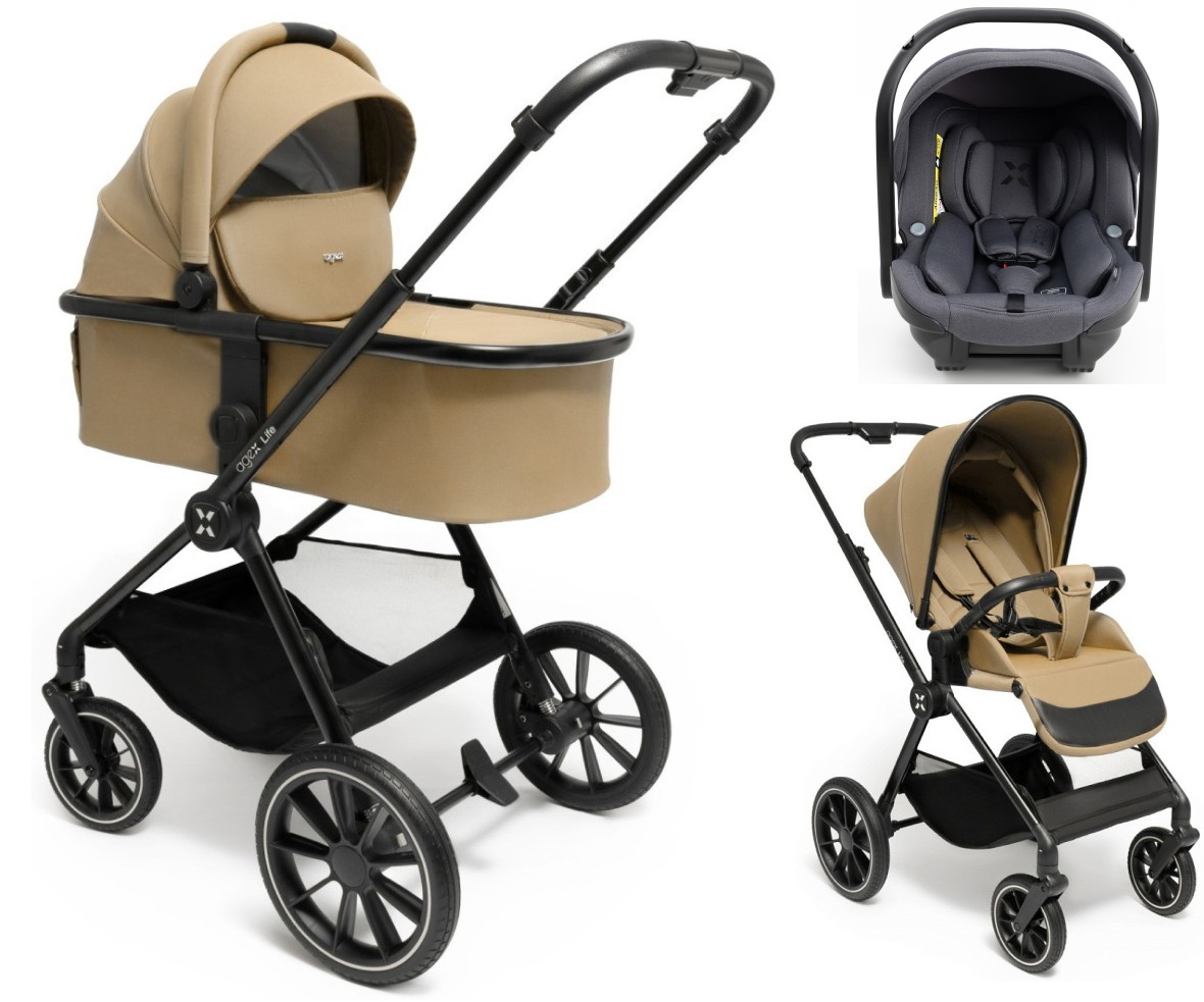 Коляска Agex Life 3 в 1 с автокреслом i-Team Grey ALB269 Beige (Бежевый)