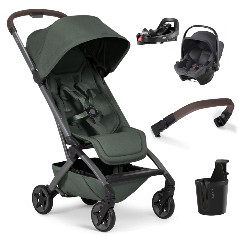 Прогулочная коляска Joolz Aer 2 SE и автокресло Baby-Safe Core Midnight Grey и база Vario Base 5Z Forest green