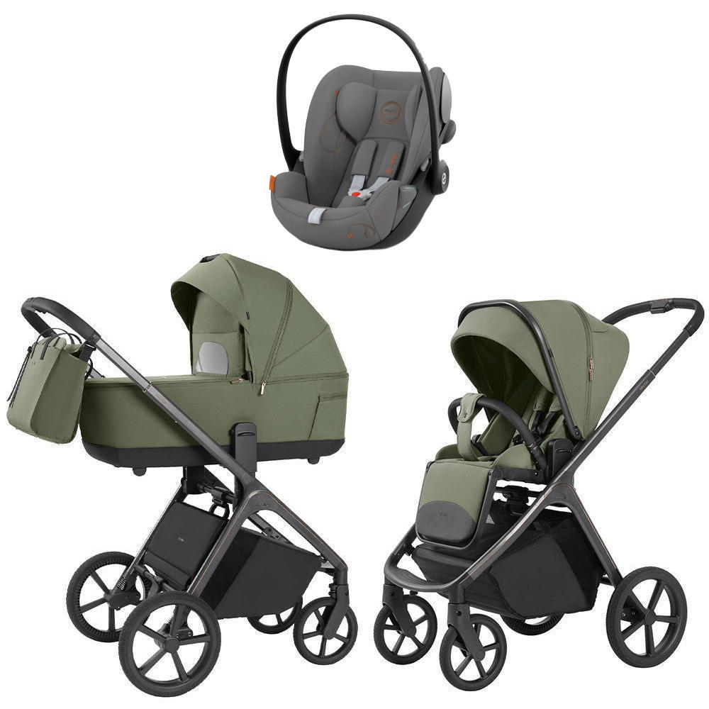 Коляска Carrello Vector 2025 CRL-6551 и автокресло Cybex Cloud G i-Size Lava Grey 3 в 1 Field Green