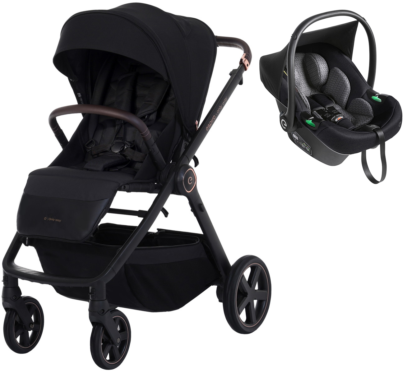 Прогулочная коляска Espiro Only Way 2026 и автокресло Pi Black 510 stylish black