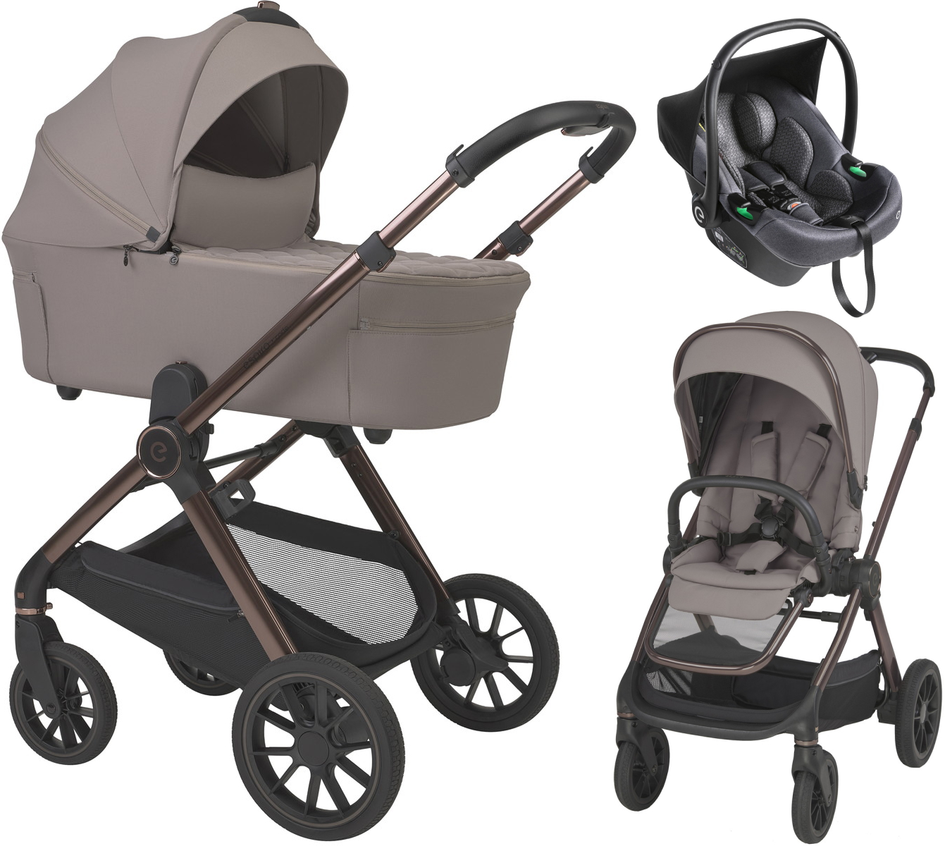 Детская коляска 3 в 1 Espiro Code 2026 и автокресло Pi Graphite 109 unusually taupe