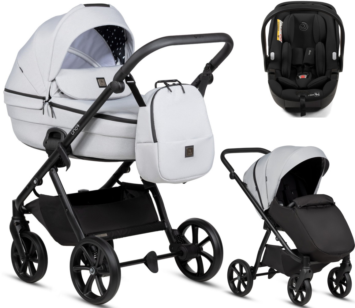 Детская коляска Tutis Uno 6 Plus Essential collection 3 в 1 с автокреслом Beno Black 1602142 Risso с сумкой