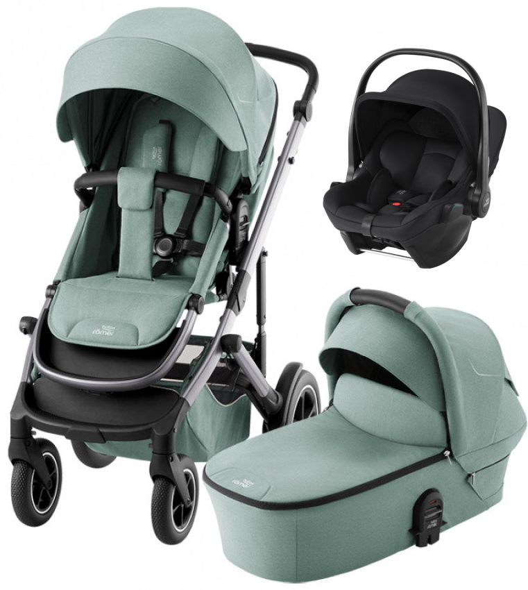Коляска 3 в 1 Britax Roemer Smile 5Z и автокресло Baby-Safe Core Space Black Jade Green