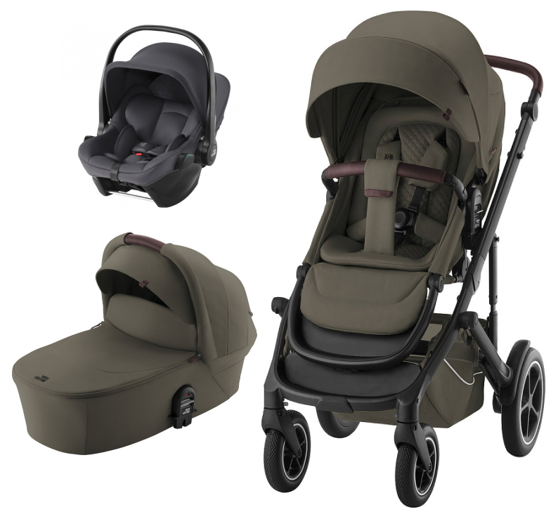 Коляска 3 в 1 Britax Roemer Smile 5Z LUX и автокресло Baby-Safe Core Midnight Grey2 Urban Olive