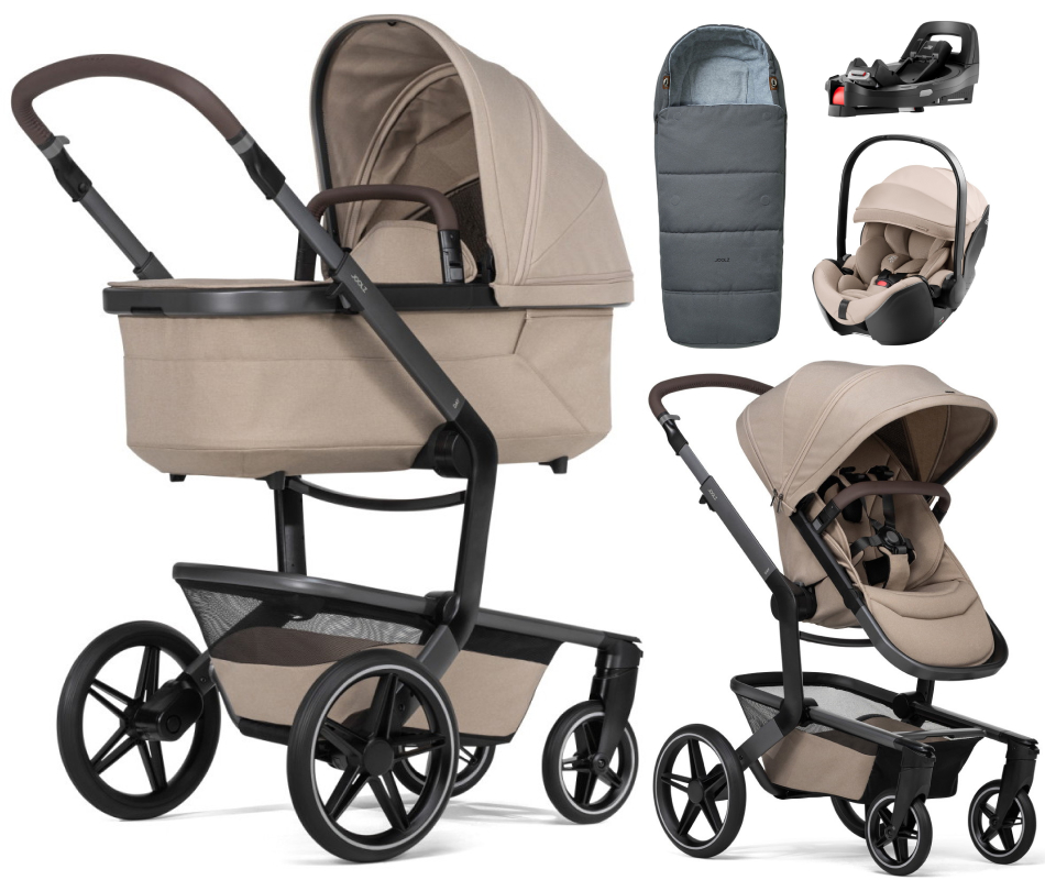 Детская коляска 4 в 1 Joolz Day 5 и автокресло Britax Roemer Baby-Safe Pro Style Teak и база Vario Base 5Z без адаптеров + конверт в подарок Sandy taupe