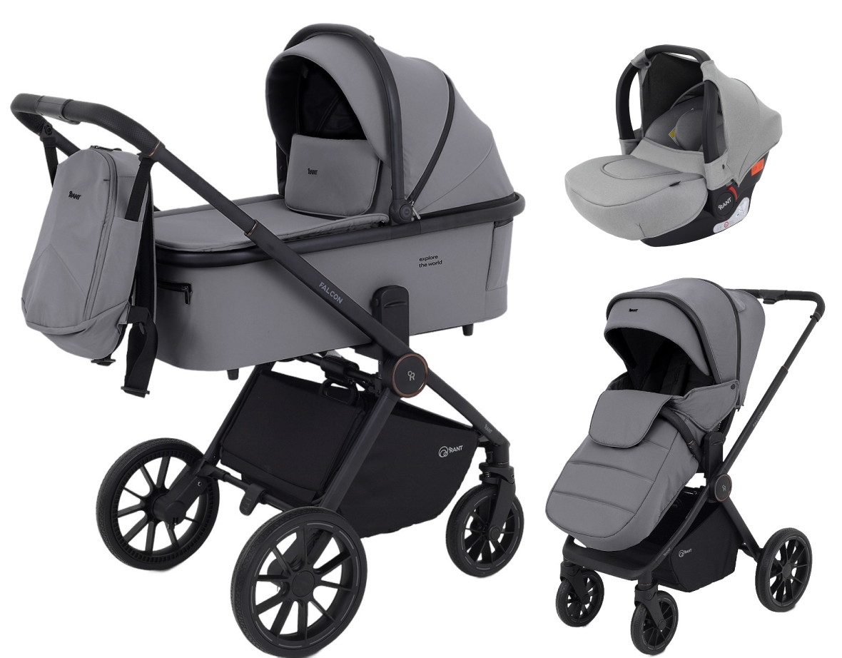 Детская коляска Rant Falcon Neo 3 в 1 с автокреслом Cruise Grey Grey