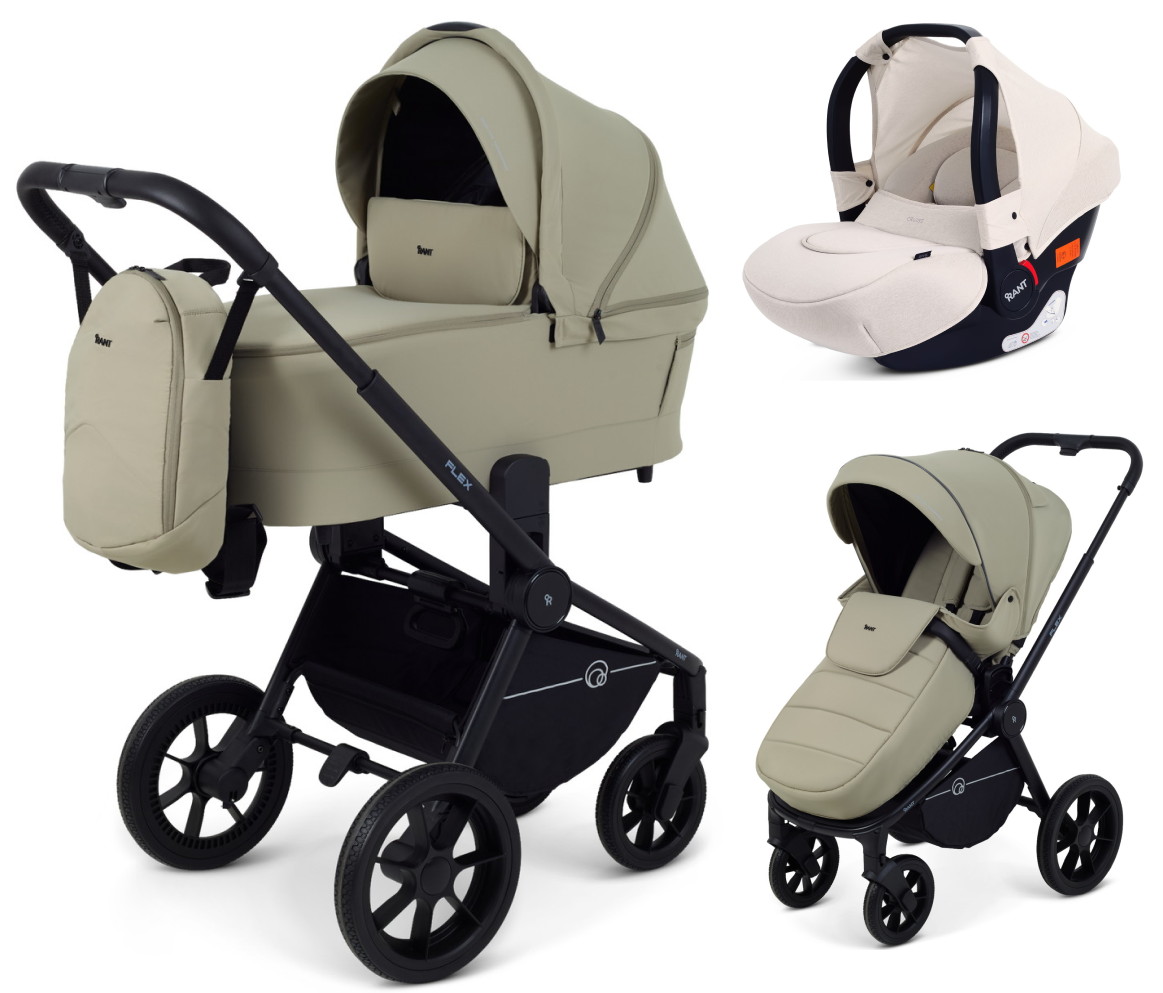 Детская коляска Rant Flex 3 в 1 RA076 с автокреслом Cruise Beige Light Green
