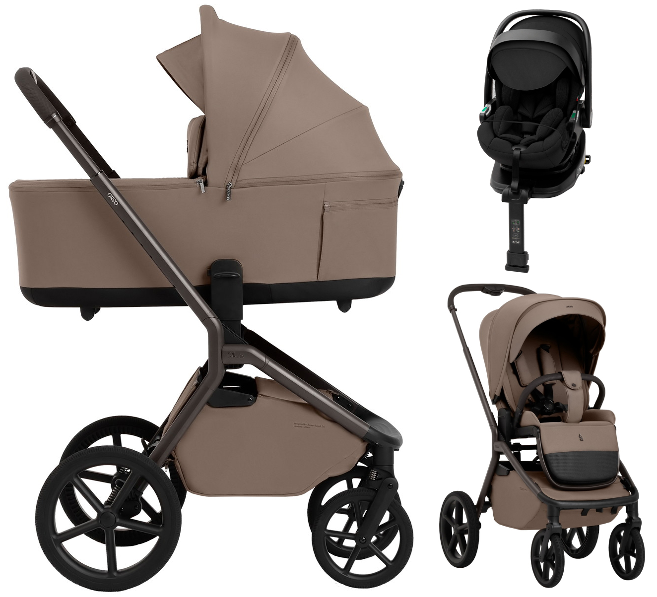 Коляска 4 в 1 Sweet Baby SBL Orso New + автокресло Premier Plus Black New Dark Beige
