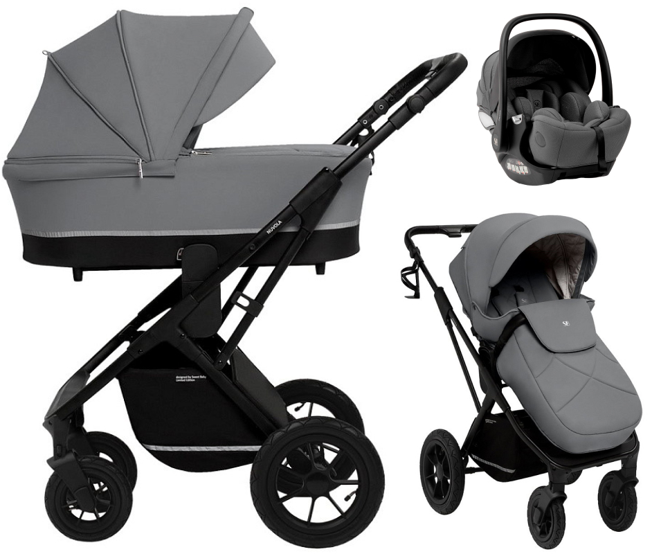 Коляска 3 в 1 Sweet Baby Nuvola Air + автокресло Premier Grey Slate Grey