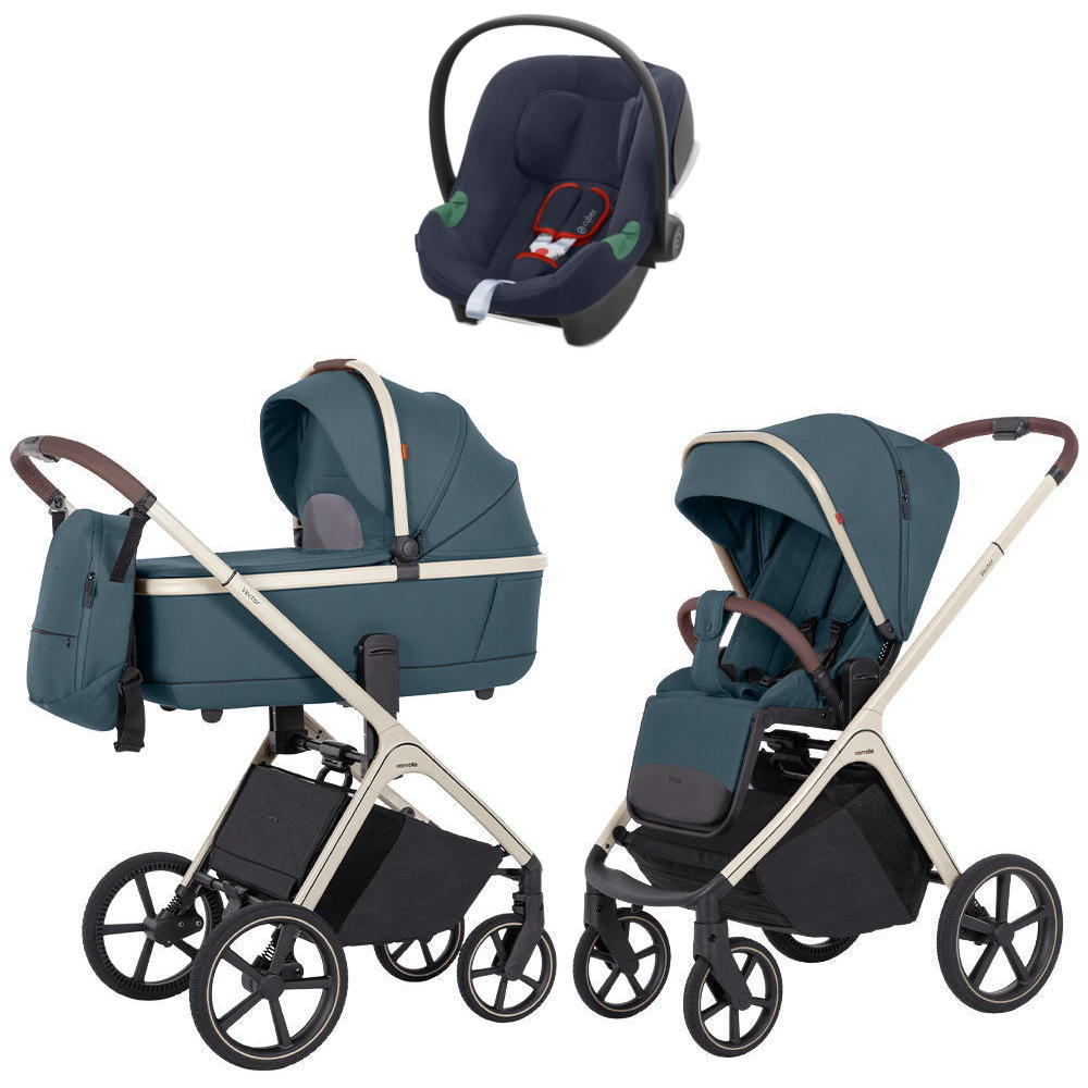 Коляска Carrello Vector CRL-6550 и автокресло Cybex Aton B2 Bay Blue 3 в 1 Prime Blue