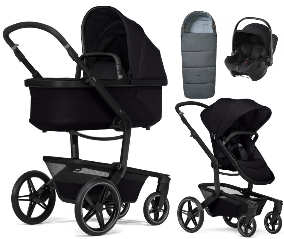 Детская коляска 3 в 1 Joolz Day 5 и автокресло Baby-Safe Core Space Black без адаптеров + конверт в подарок Space black
