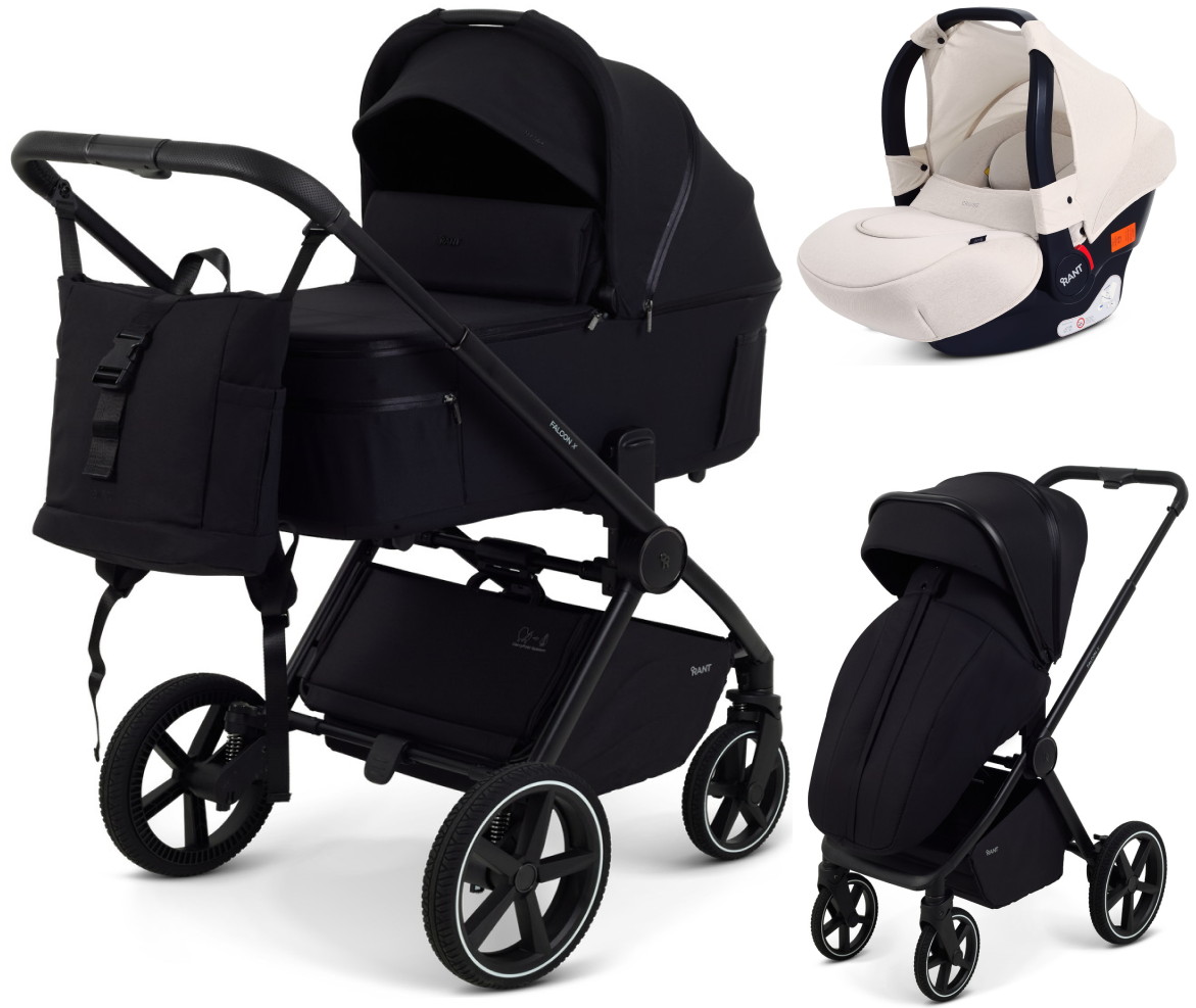 Детская коляска Rant Falcon X 3 в 1 RA126 с автокреслом Cruise Beige Black