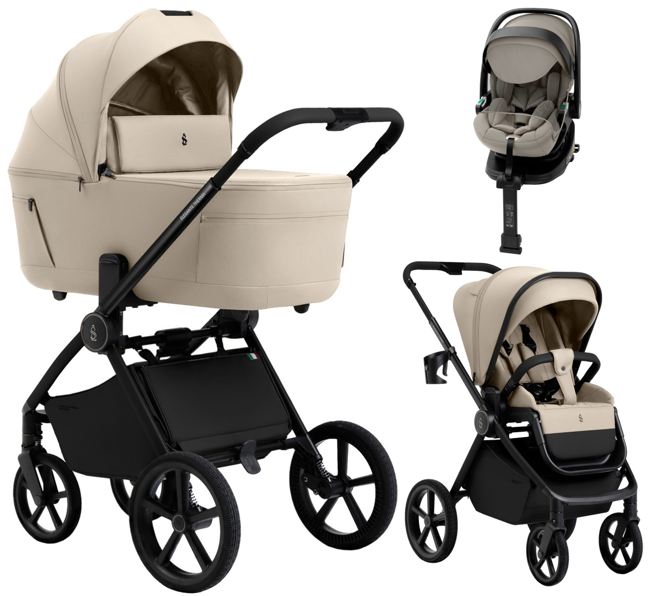 Коляска 4 в 1 Sweet Baby SBL Elegante Therma Colore + автокресло Premier Plus Begie Cream