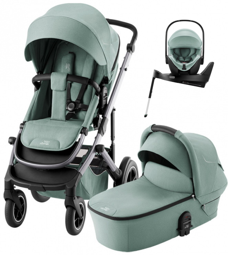 Коляска 4 в 1 Britax Roemer Smile 5Z и автокресло Baby-Safe Pro Jade Green + Vario Base 5Z Jade Green