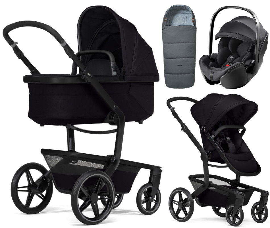 Детская коляска 3 в 1 Joolz Day 5 и автокресло Britax Roemer Baby-Safe Pro Classic Deep Black без адаптеров + конверт в подарок Space black