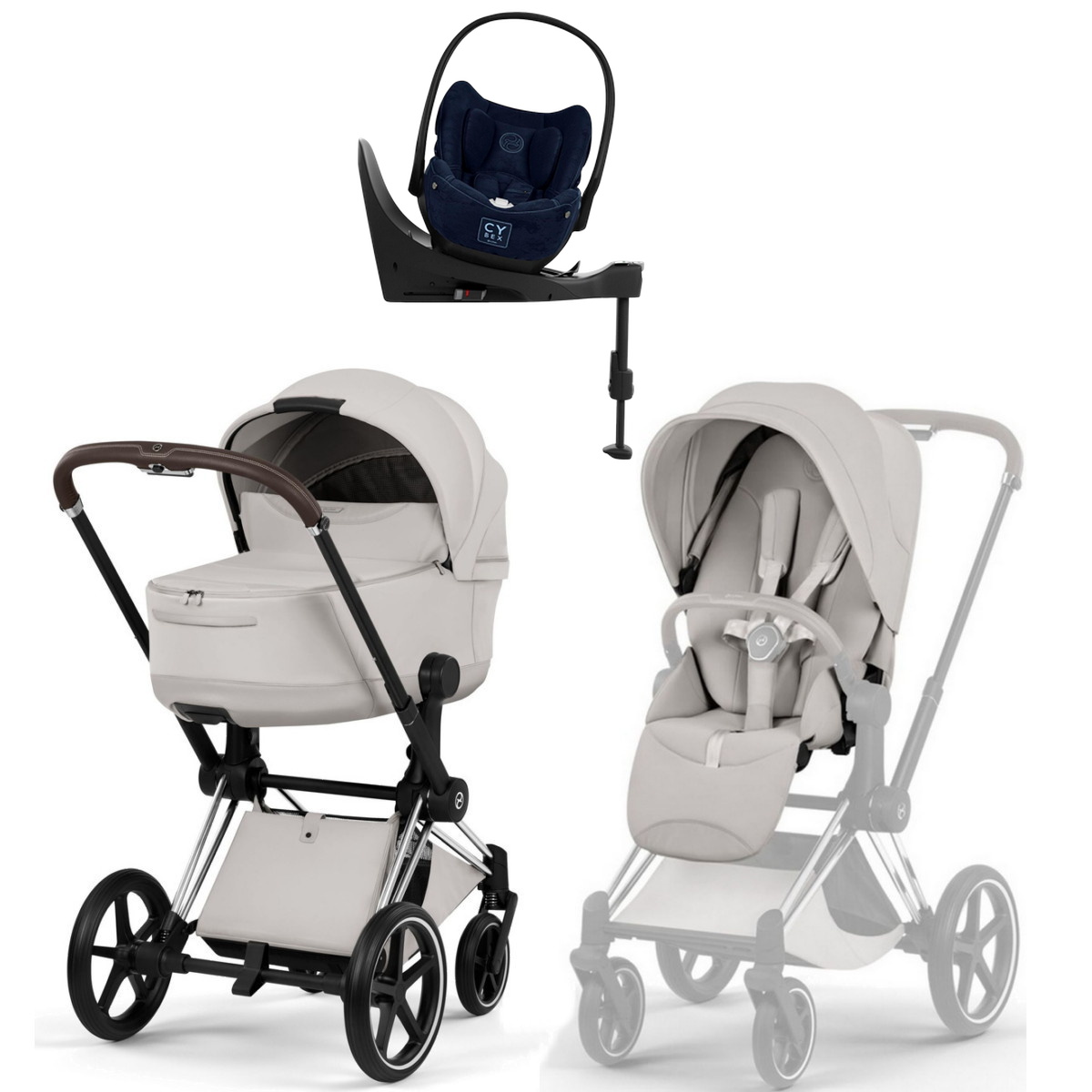 Коляска Cybex Priam V Chrome Style Cloud T Rebellious Luxury Denim Blue Base T 4 в 1 City Grey