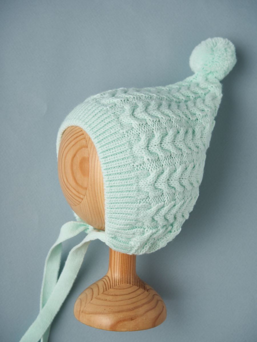 Шапочка вязаная Little Star Коса Гномик 80124 (нк) мятный 38