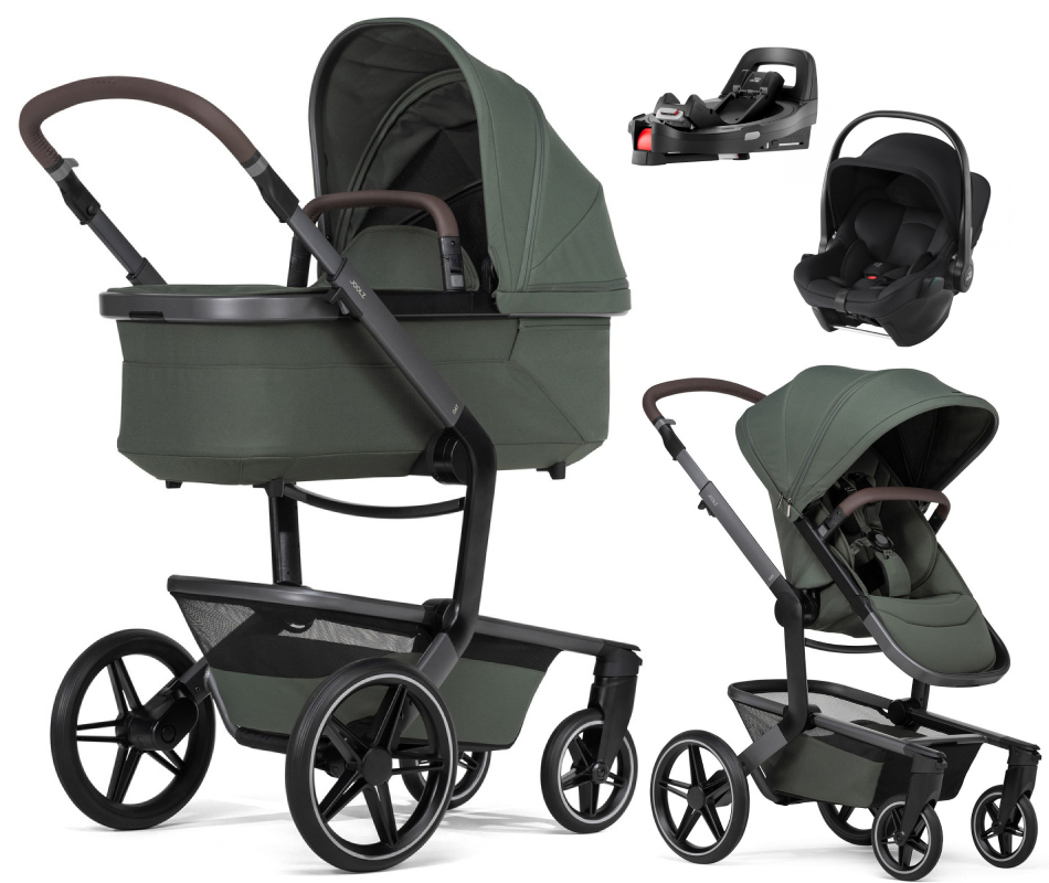 Детская коляска 4 в 1 Joolz Day 5 и автокресло Baby-Safe Core Space Black и база Vario Base 5Z без адаптеров Forest Green