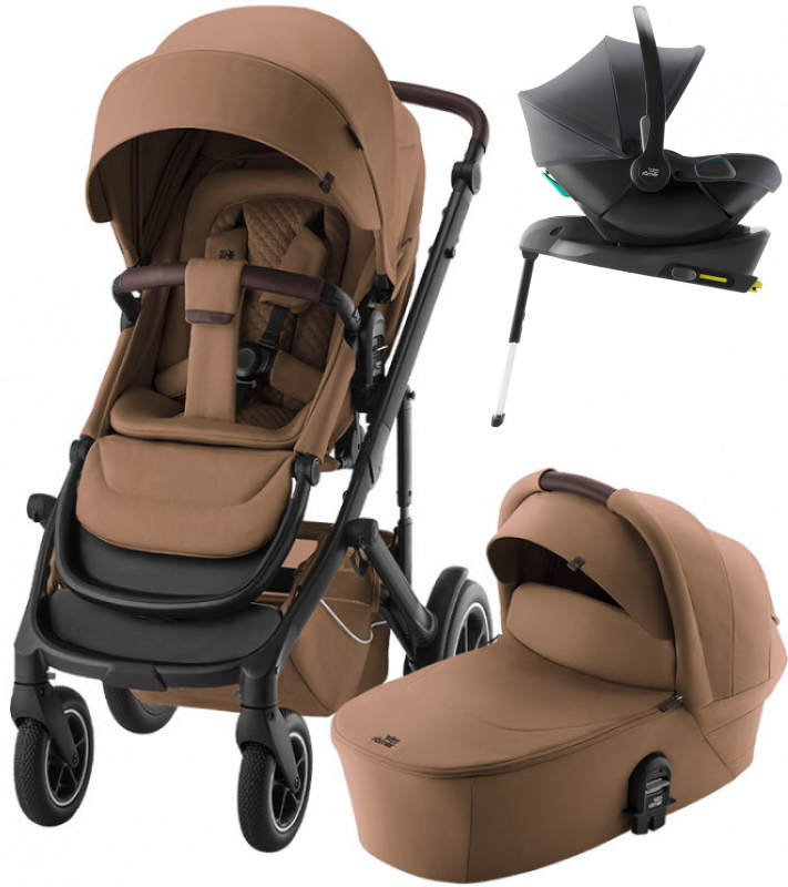 Коляска 4 в 1 Britax Roemer Smile 5Z LUX и автокресло Baby-Safe Core Midnight Grey2 + база Baby-Safe Core Warm Caramel