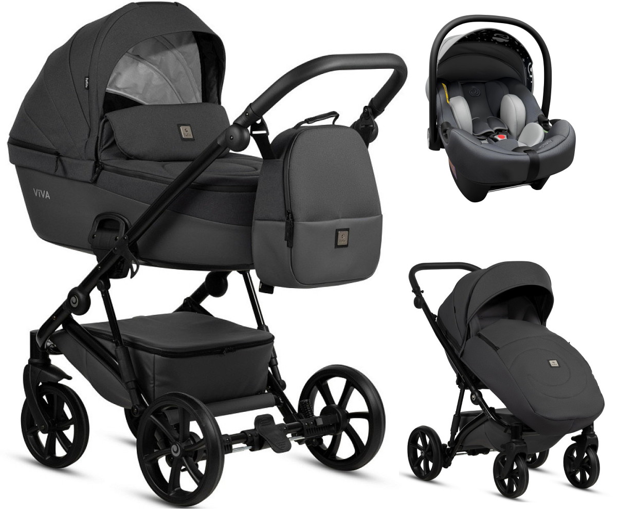 Детская коляска Tutis Viva 5 Plus Essential 2024 3 в 1 с автокреслом Elo Lux EduSky Grey 1452072 Periscape