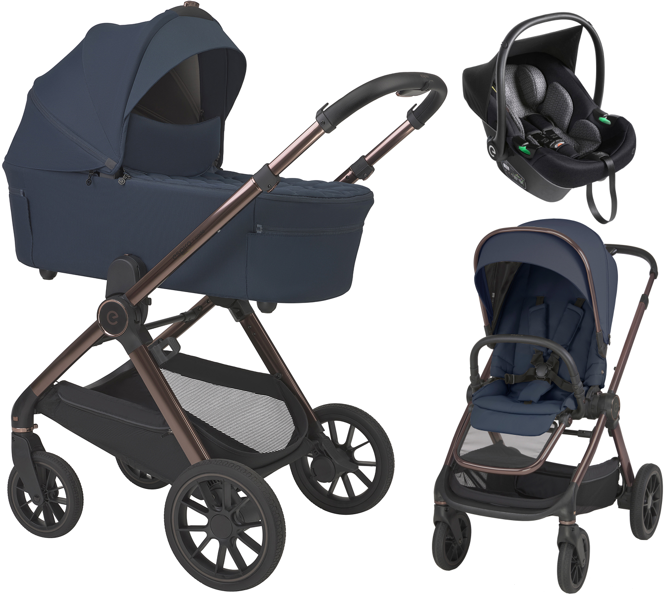 Детская коляска 3 в 1 Espiro Code 2026 и автокресло Pi Black 103 elegant navy