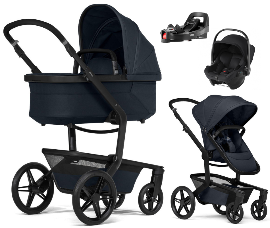 Детская коляска 4 в 1 Joolz Day 5 и автокресло Baby-Safe Core Space Black и база Vario Base 5Z без адаптеров Dark Navy Blue