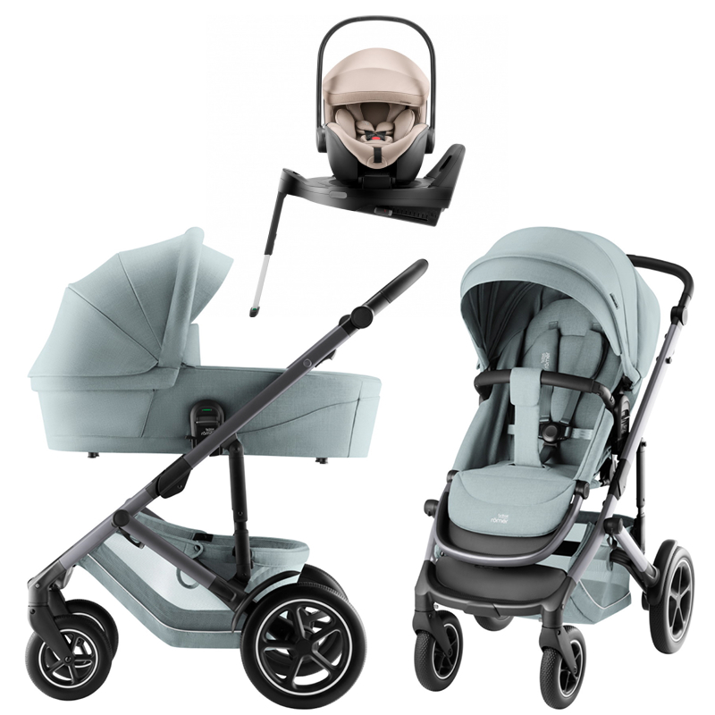 Коляска 4 в 1 Britax Roemer Smile 5Z Style и автокресло Baby-Safe PRO Style Teak + Vario Base 5Z Harbor Blue