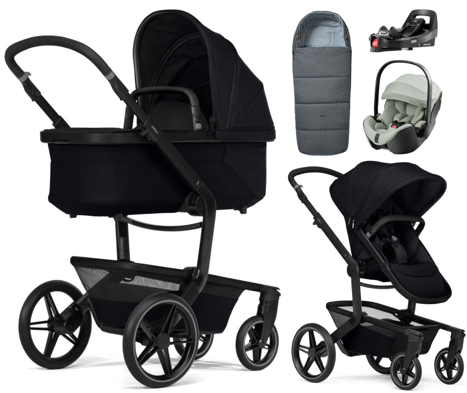 Детская коляска 4 в 1 Joolz Day 5 и автокресло Britax Roemer Baby-Safe Pro Style Sage green и база Vario Base 5Z без адаптеров + конверт в подарок Space black