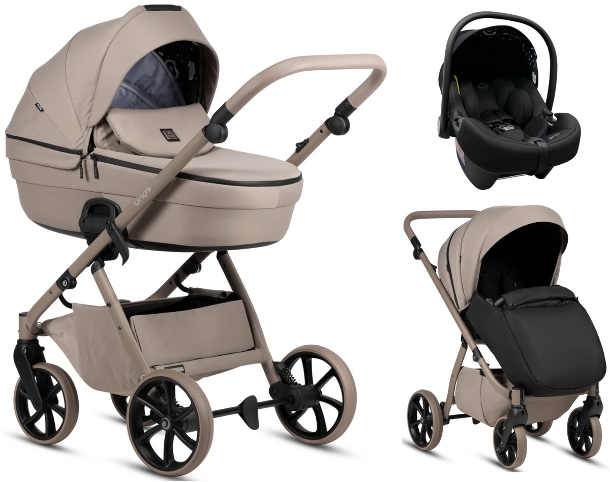 Детская коляска Tutis Uno 6 Plus Essential collection 3 в 1 с автокреслом Elo Lux EduSky Black 1602172 Taupe