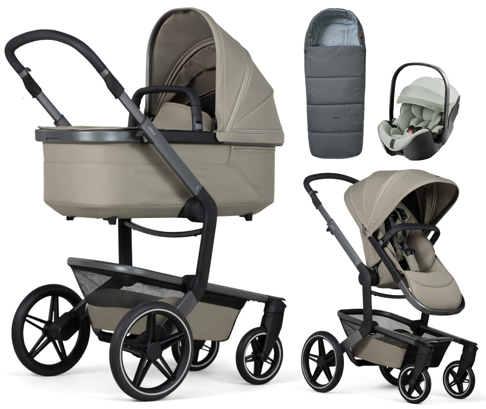 Детская коляска 3 в 1 Joolz Day 5 и автокресло Britax Roemer Baby-Safe Pro Style Sage green + конверт в подарок без адаптеров Sage green