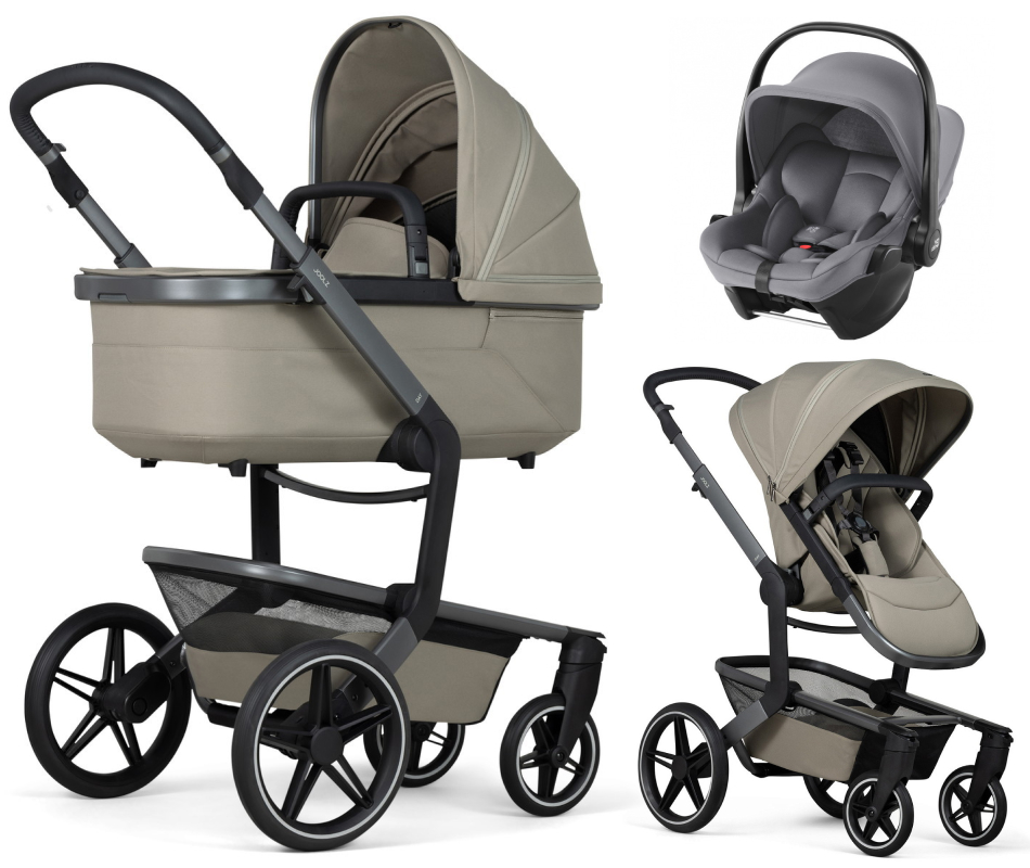 Детская коляска 3 в 1 Joolz Day 5 и автокресло Baby-Safe Core Frost Grey без адаптеров Sage Green
