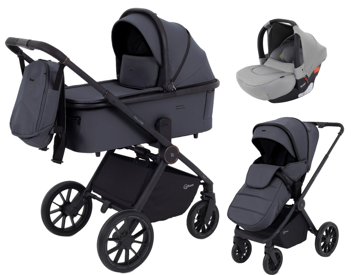 Детская коляска Rant Falcon Neo 3 в 1 с автокреслом Cruise Grey Graphite