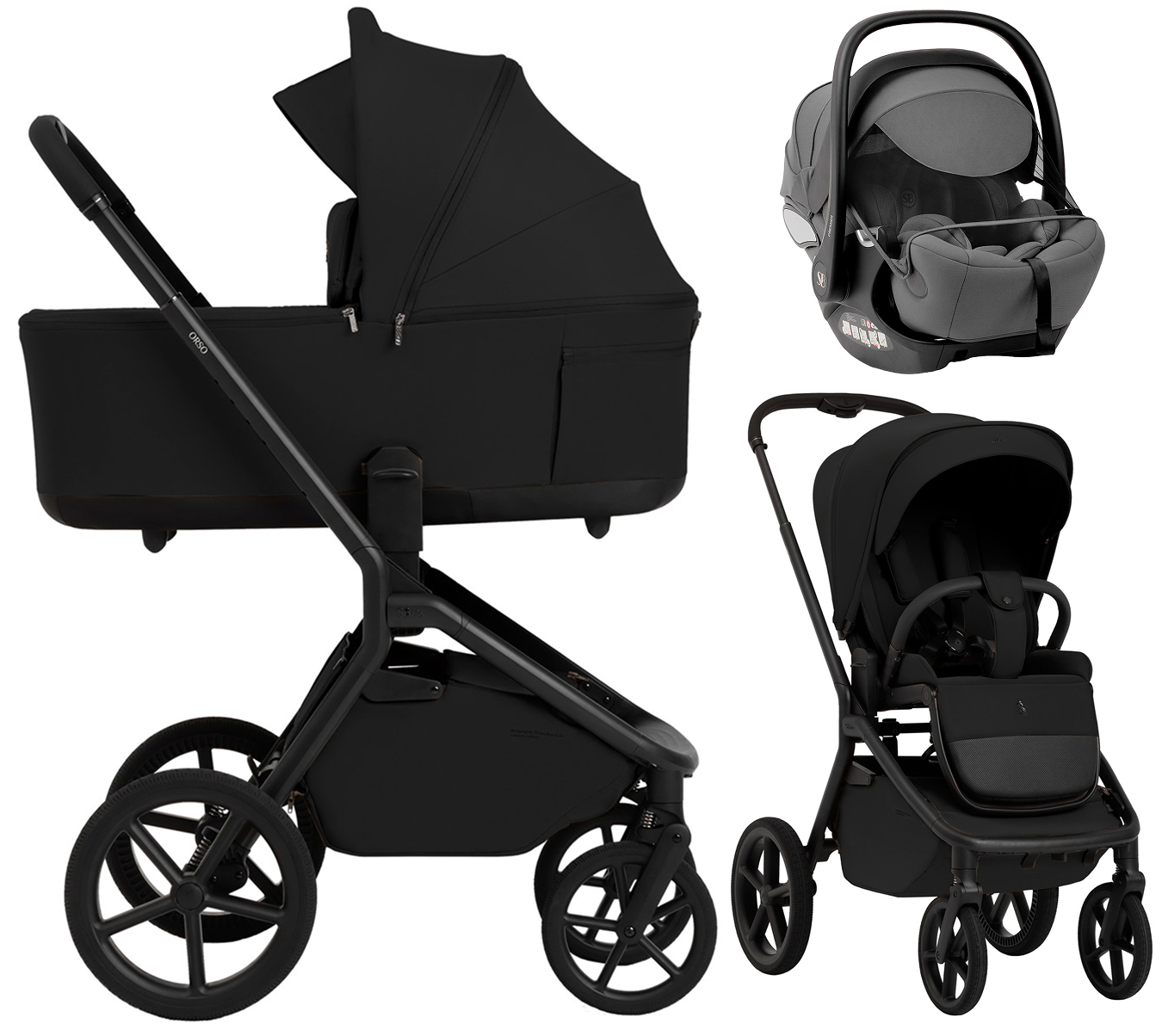 Коляска 3 в 1 Sweet Baby SBL Orso New + автокресло Premier Grey New Black