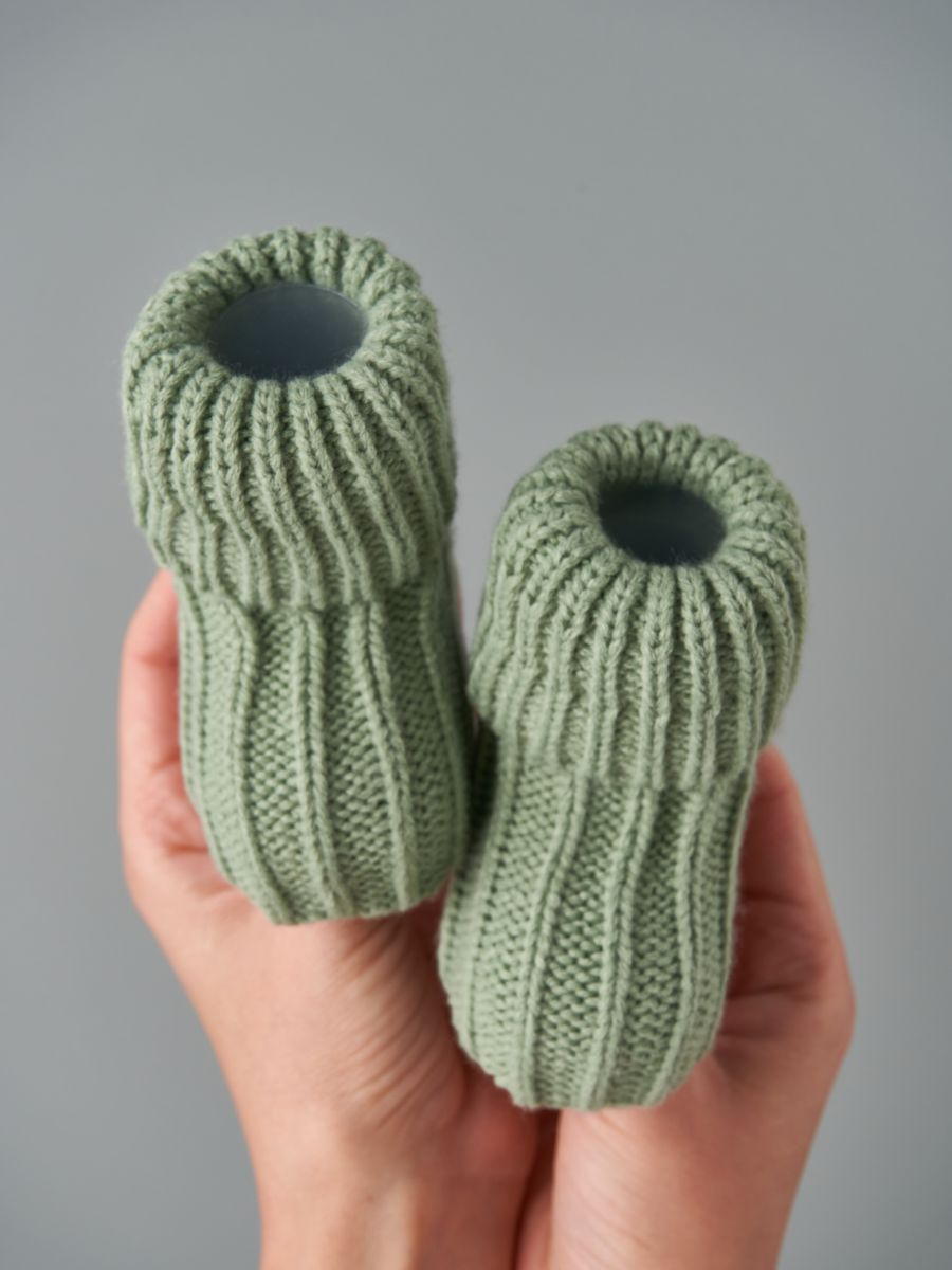 Носочки вязаные Little star Лапша 5102 (ЧЗ-нк) серо-зеленый, 8 см