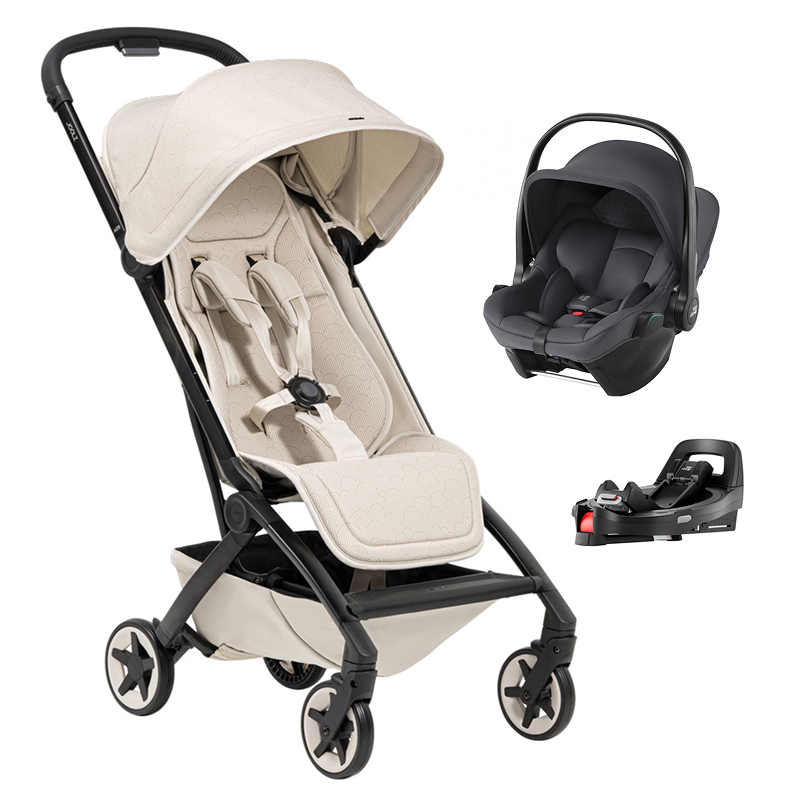 Прогулочная коляска Joolz Aer 2 и автокресло Baby-Safe Core Midnight Grey и база Vario Base 5Z Calming Beige
