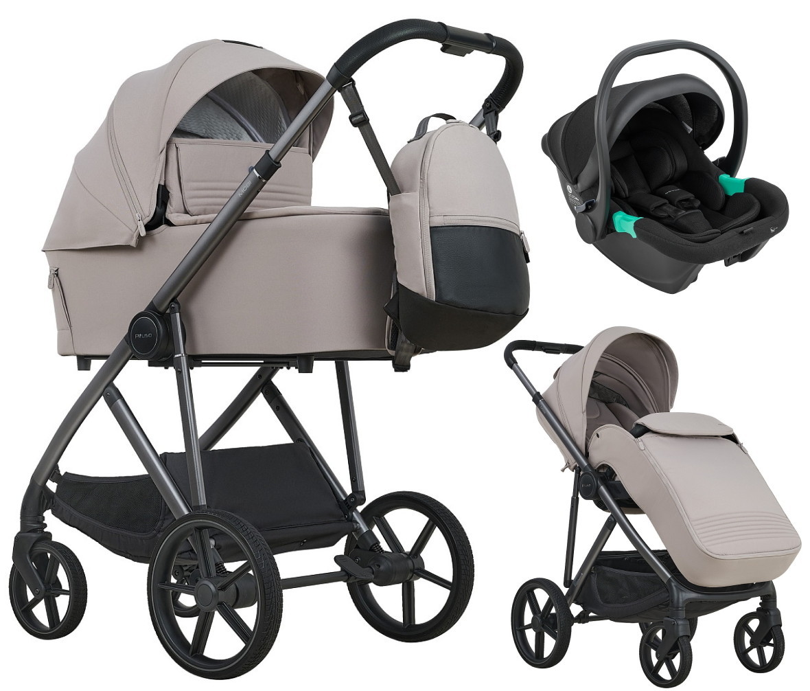 Детская коляска Pituso Mobi 3 в 1 с автокреслом Santiso Pro Black MB/03 Devine Cocoa