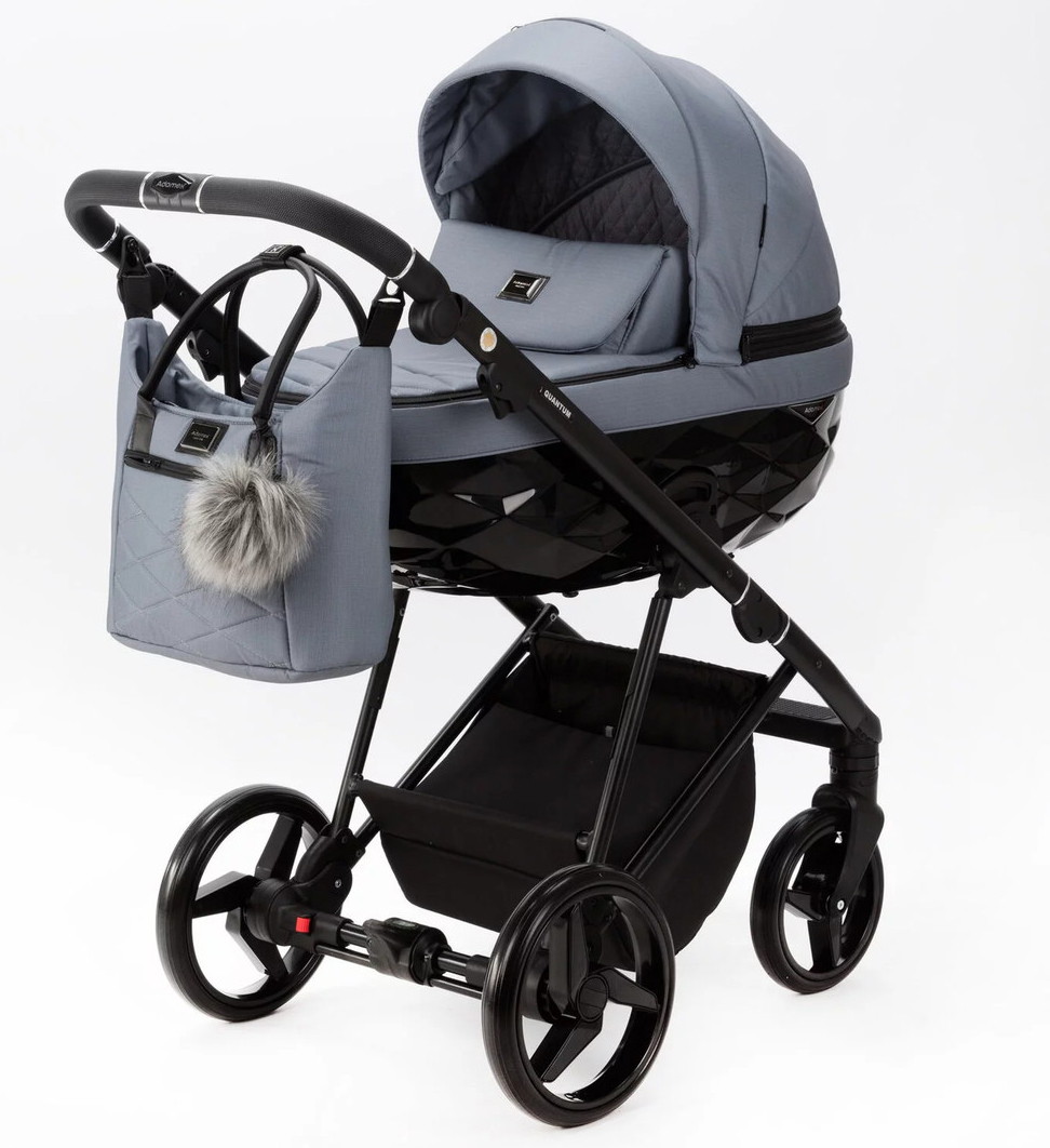 Детская коляска Adamex Quantum 3 в 1 Q-TK19 (Т.СЕРЫЙ)